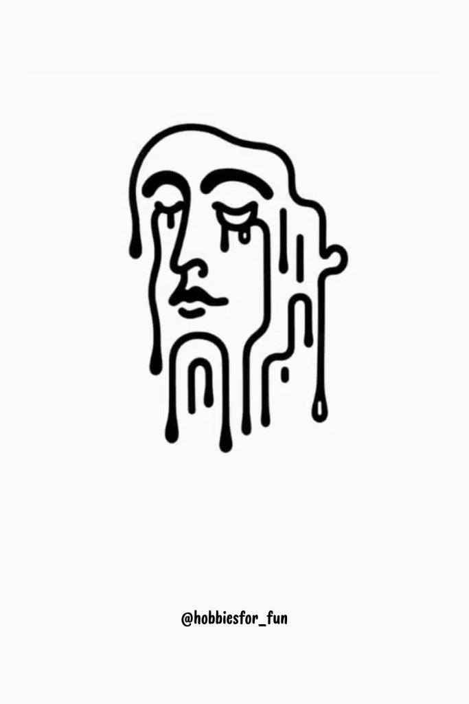 aesthetic drawings inspo, Portrait with Melting Effect 