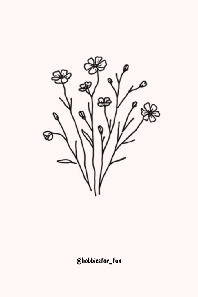 easy drawings aesthetic, Wildflowers