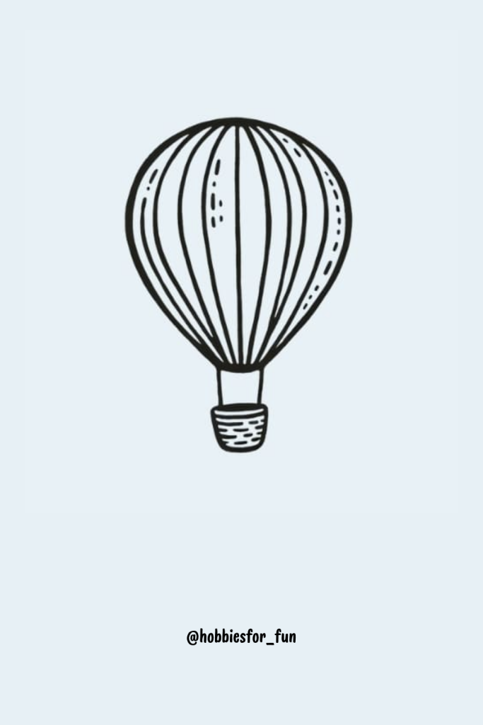 aesthetic easy doodles, Hot Air Balloon