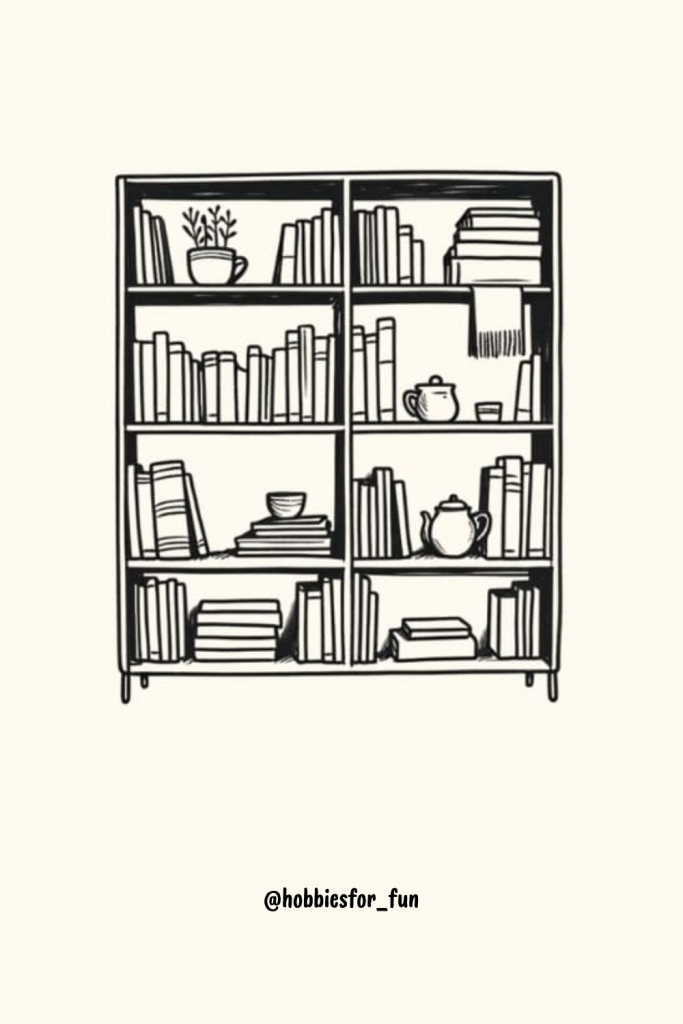 sketching aesthetic, Bookshelf