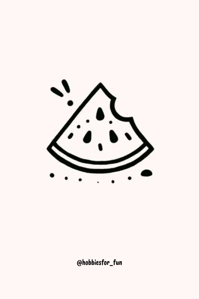 easy things to draw aesthetic, A Slice of Watermelon