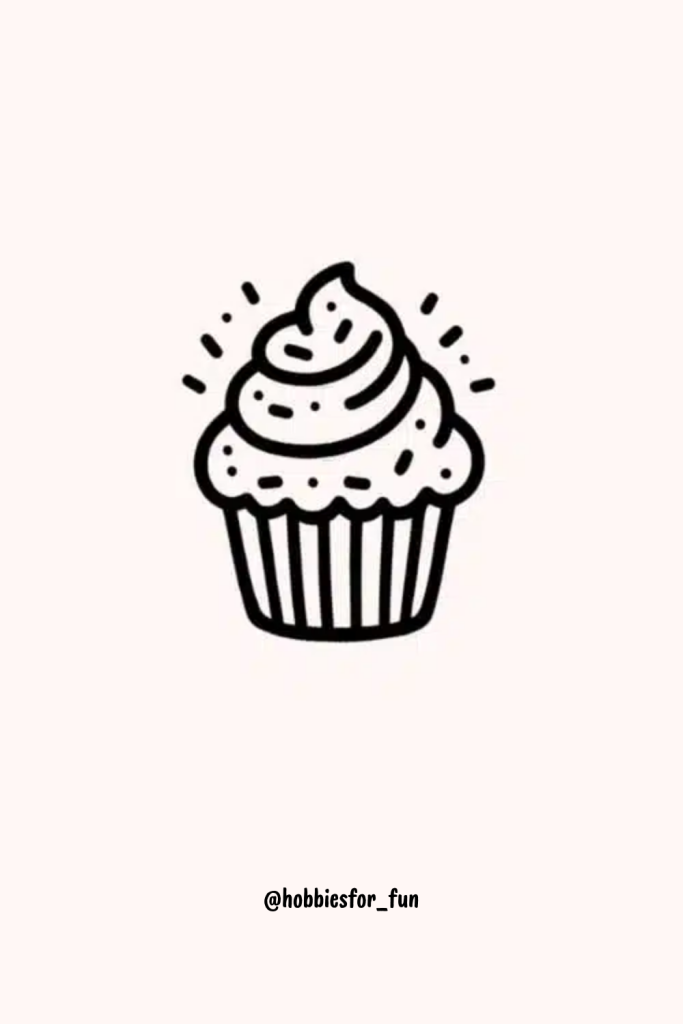 small aesthetic drawings, Cupcake