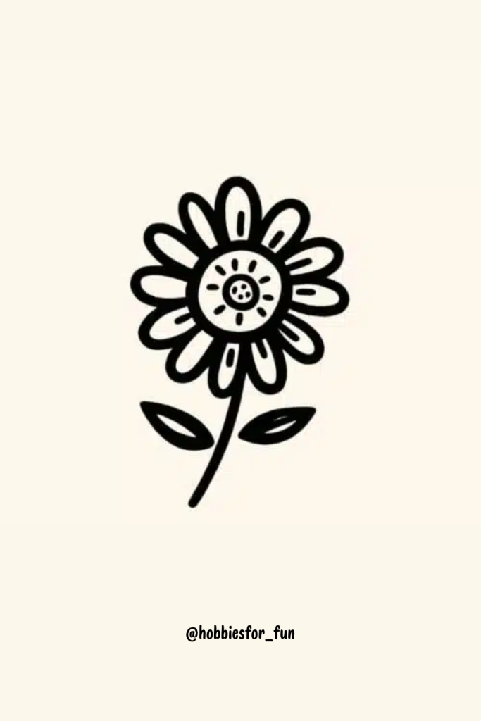 easy drawings aesthetic, Flower