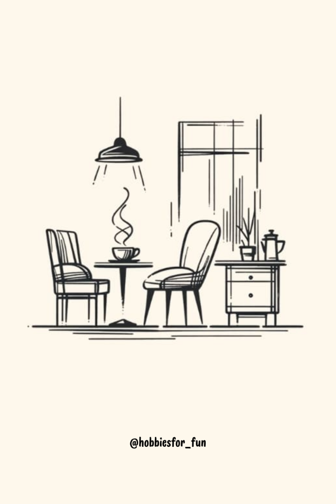 aesthetic picture to draw, Coffee Shop 