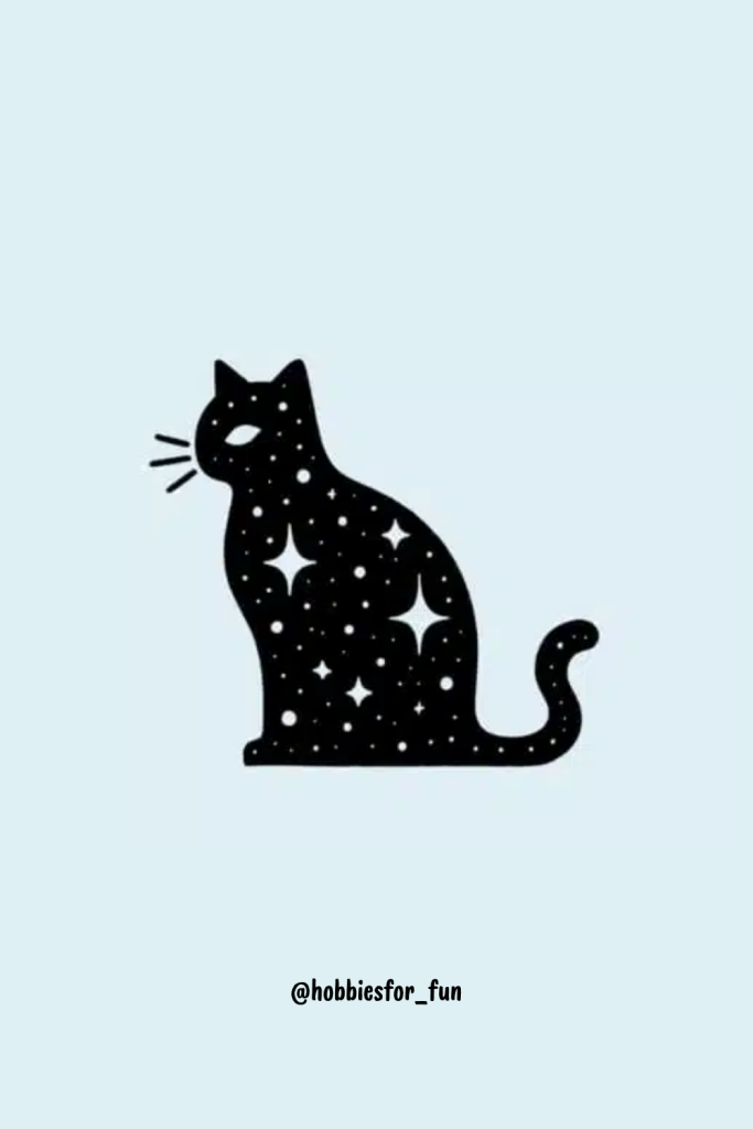 cool aesthetic drawing, Cosmic Cat