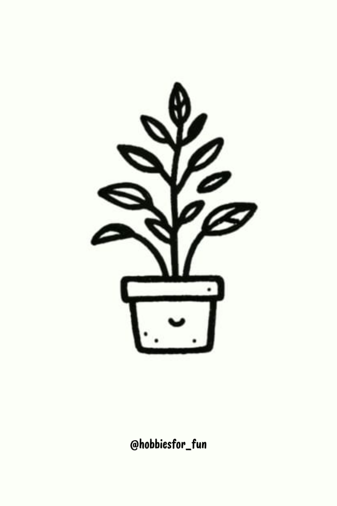 Easy aesthetic drawing ideas, Houseplant