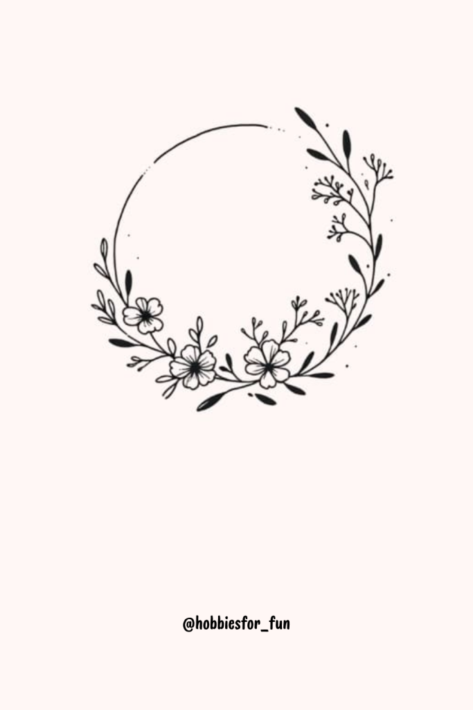 drawing aesthetic ideas, Floral Wreaths