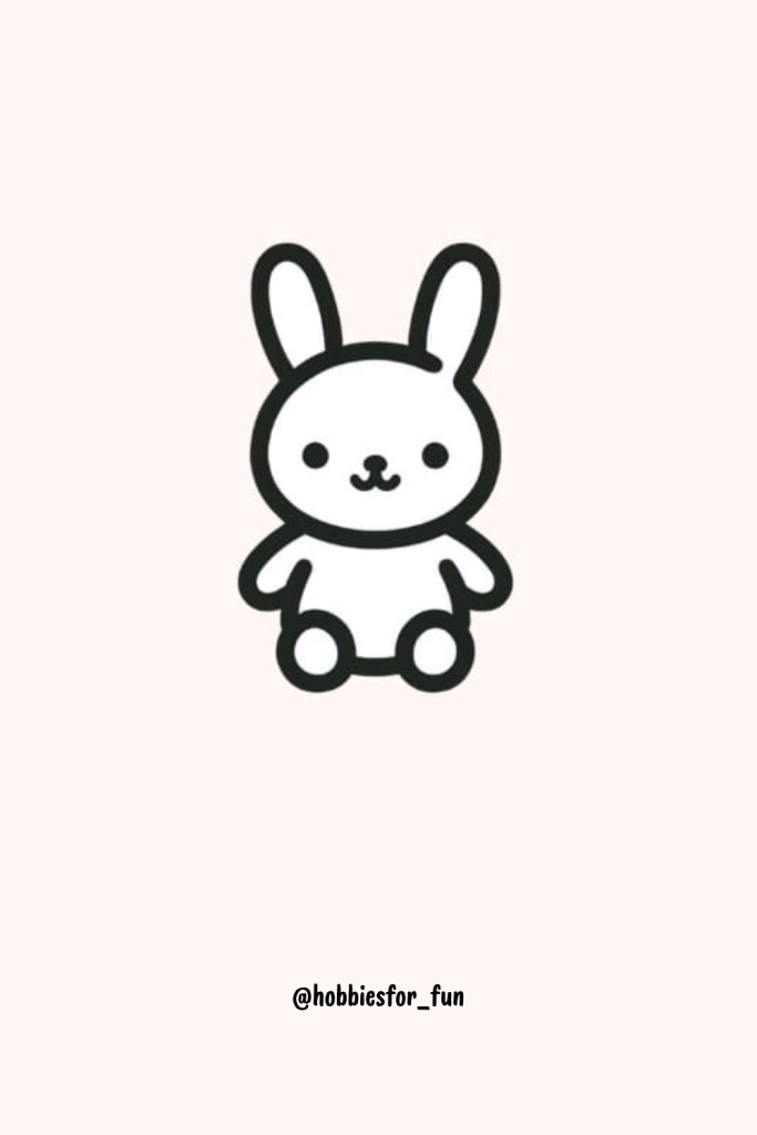 easy cute drawings aesthetic, Rabbit