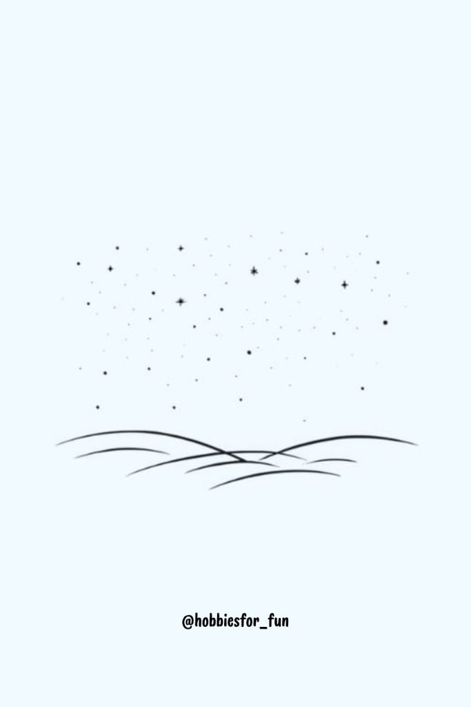 drawing aesthetic, Starry Night Sky 