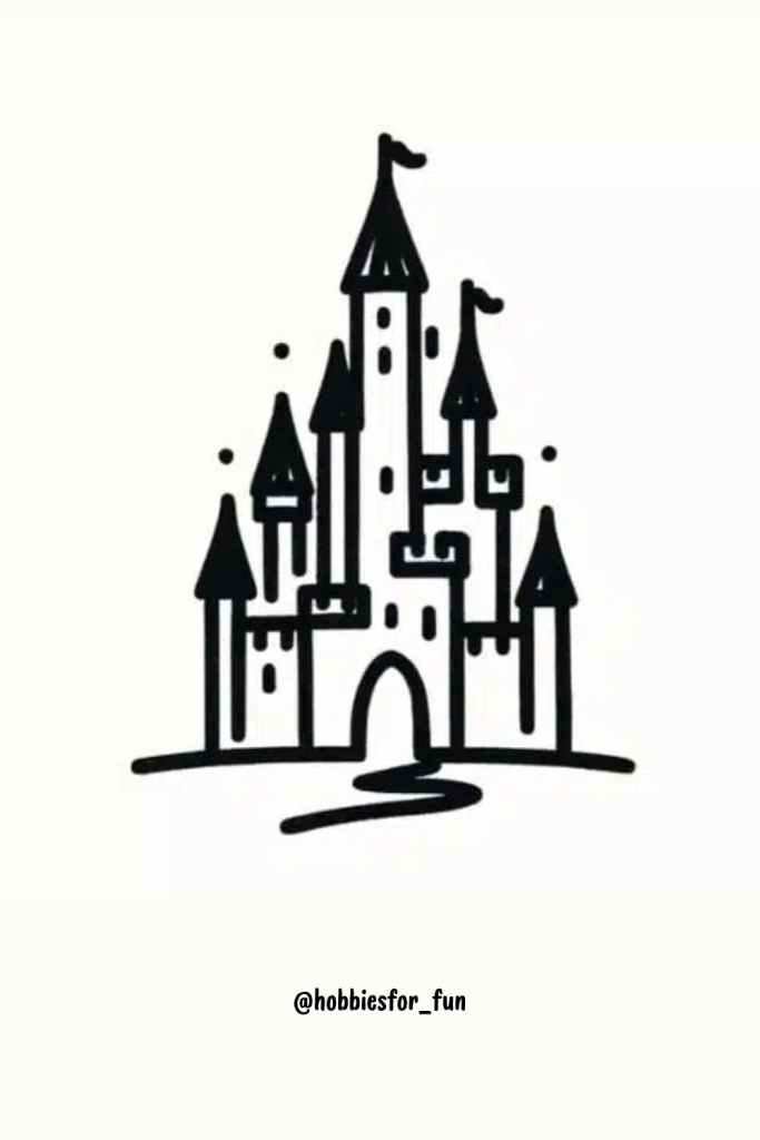 simple aesthetic drawings, Castle 
