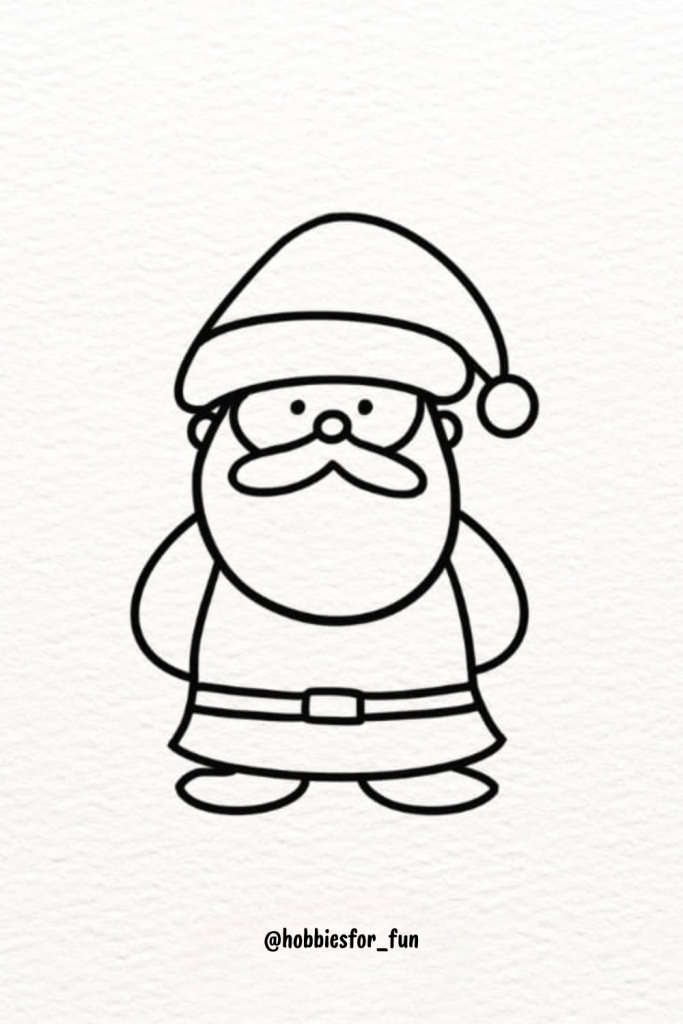 Go over Santa Claus’s outline with an ink pen