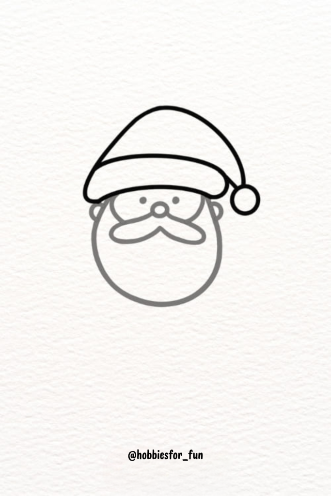 Draw the Santa Claus’s hat