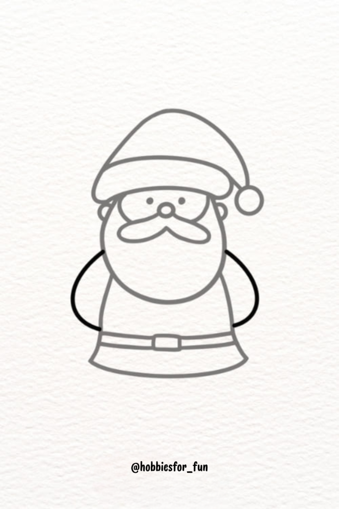 Draw the Santa Claus’s arms