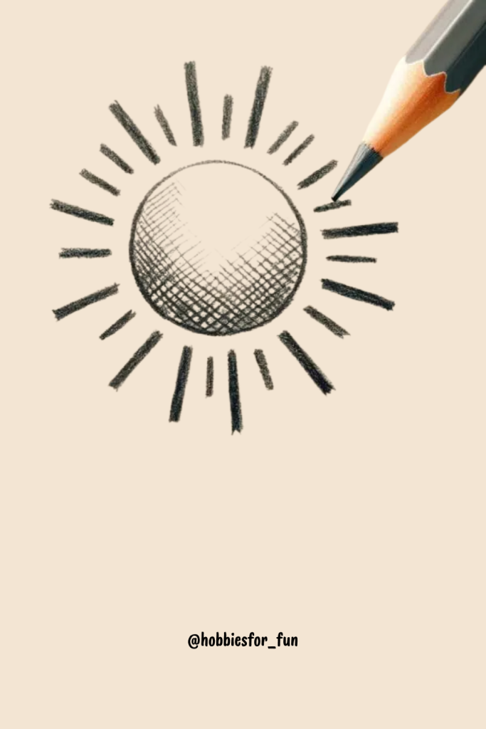 Beginner Pencil Sketch, Sun