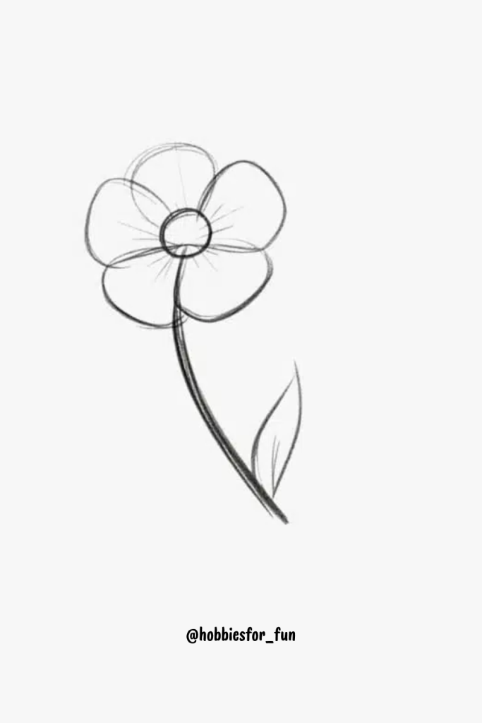 Easy Sketch Drawing, Flower