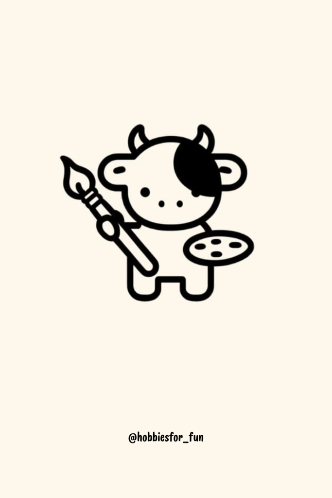 cow drawing easy, Cow as an Artist