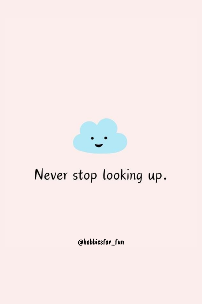 short quote, Never stop looking up.