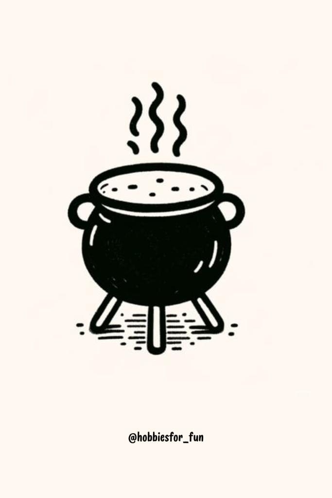 halloween drawing, Cauldron Cooking