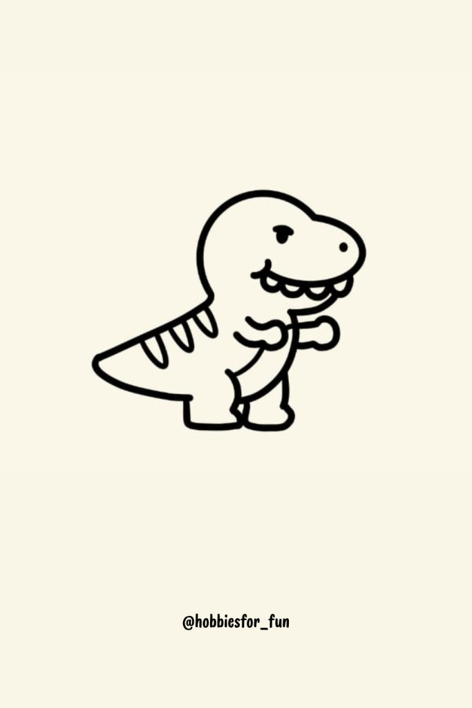 dinosaur cute drawings, Dancing Dinosaur Drawing