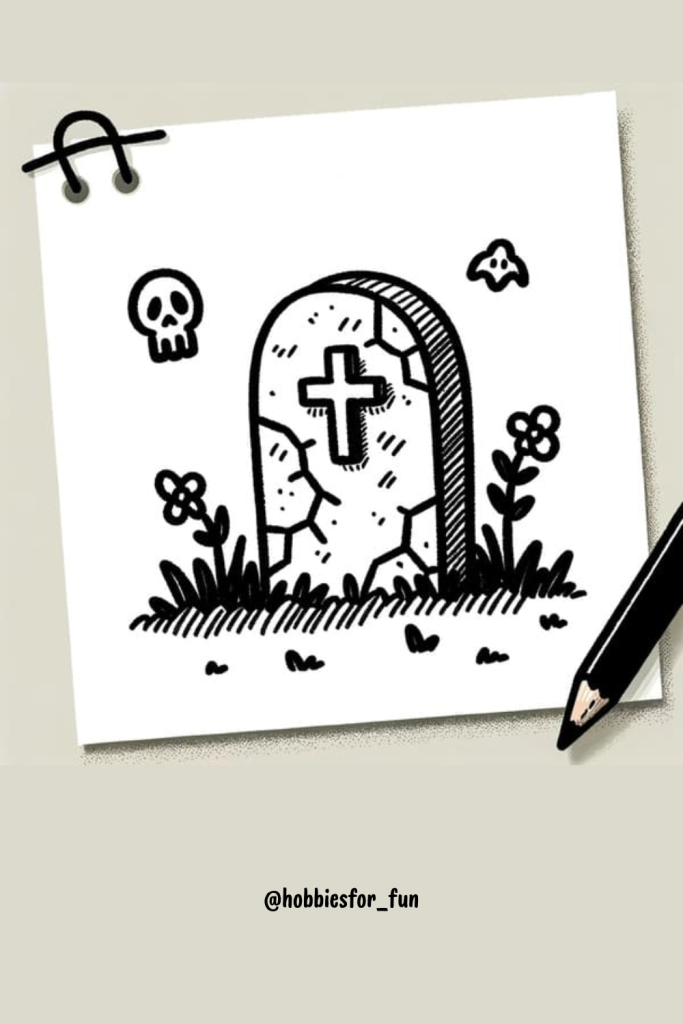 spooky drawings, Tombstone