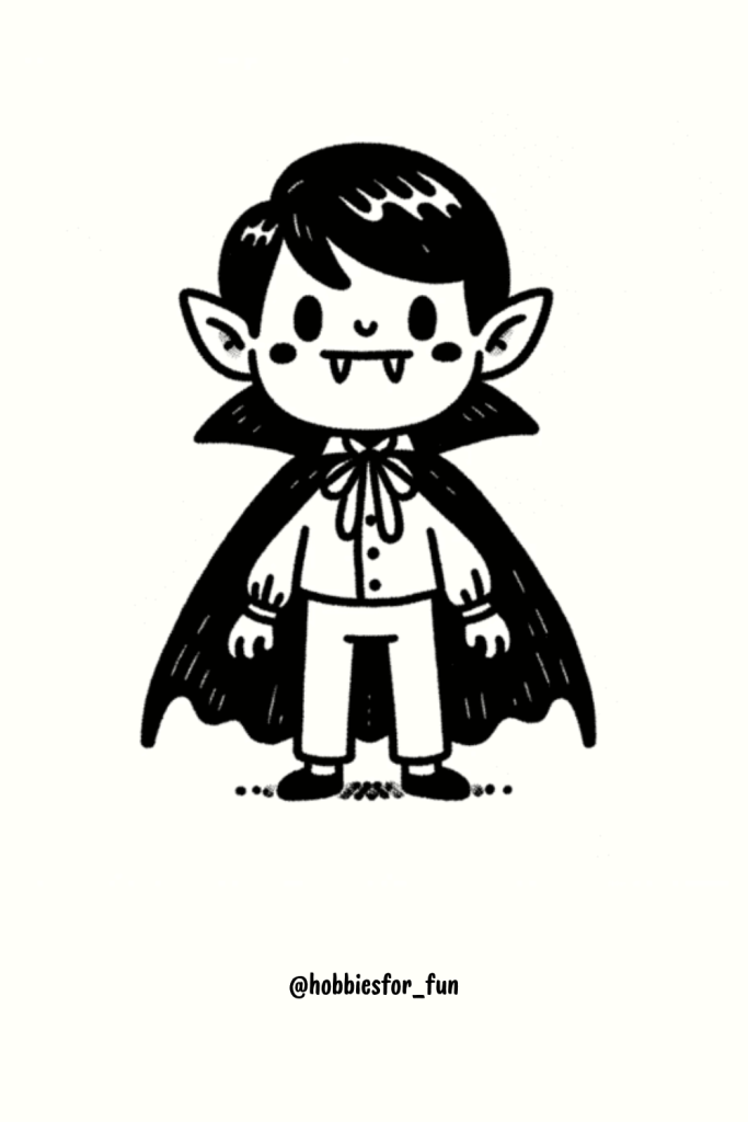 simple easy scary drawings, Cartoon Vampire