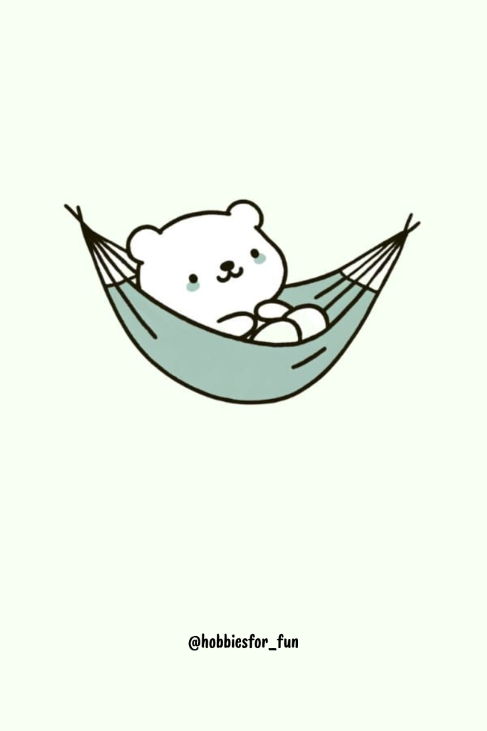 bear pictures to draw, Bear in Hammock