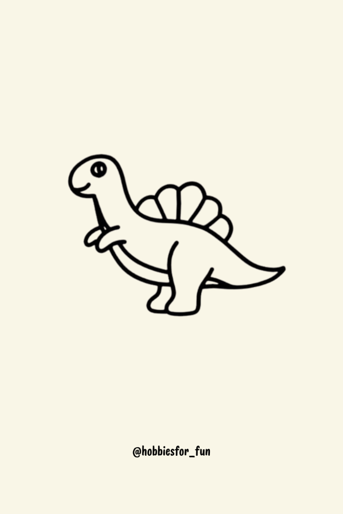 Cute Hospitable Dinosaur Drawing
