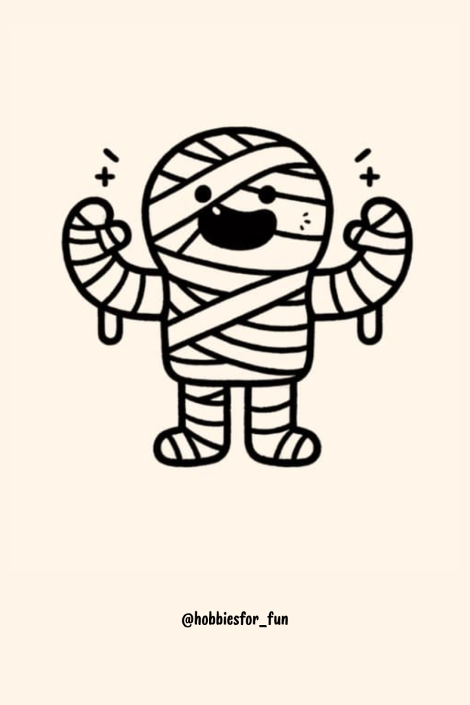 cute halloween sketches, Mummy