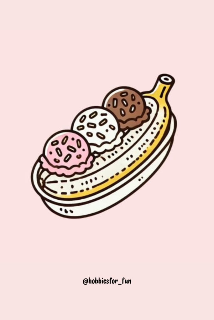 Ice Cream Drawings, Banana Split