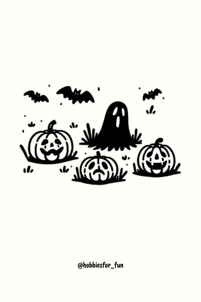 what to draw for halloween, Haunted Pumpkin Patch