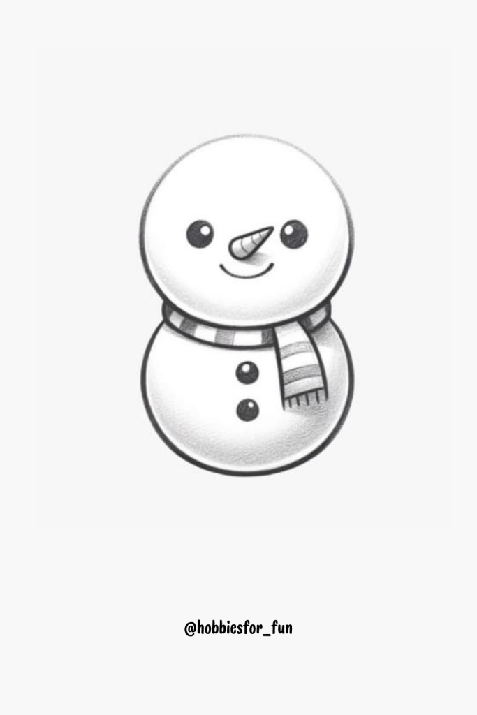Sketch Drawing Easy With Pencil, Snowman