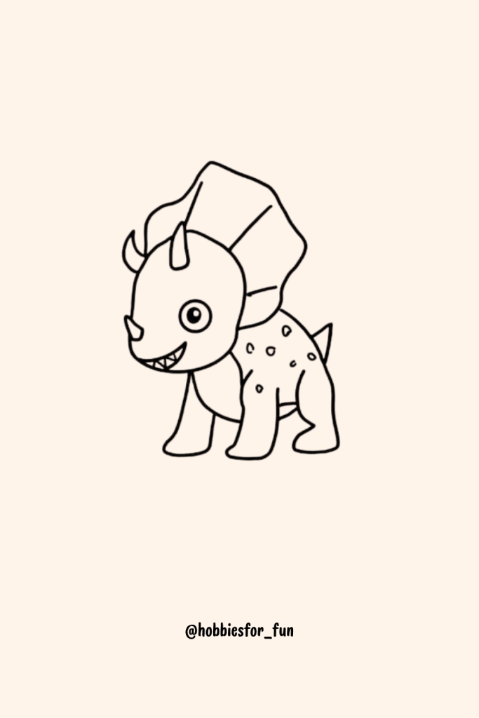 Cute Baby Triceratops Drawing Easy