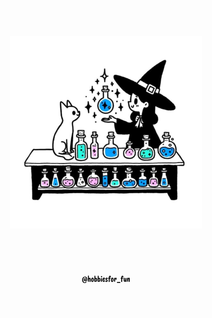 cute drawings for halloween, Witch's Potion Stand