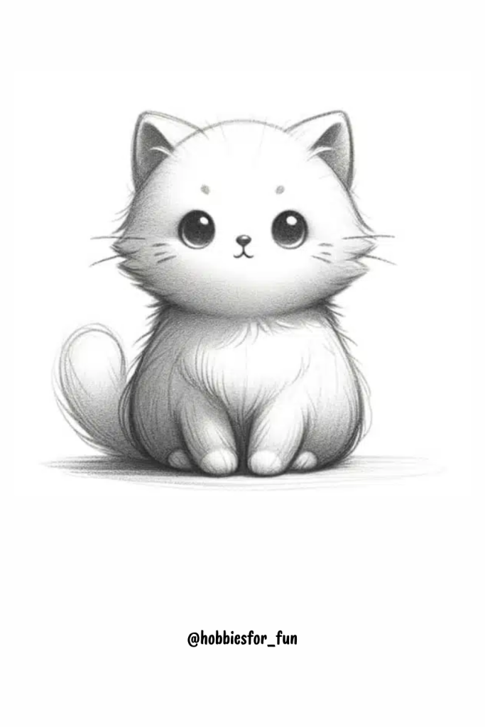 Cute Pencil Drawing, Cat
