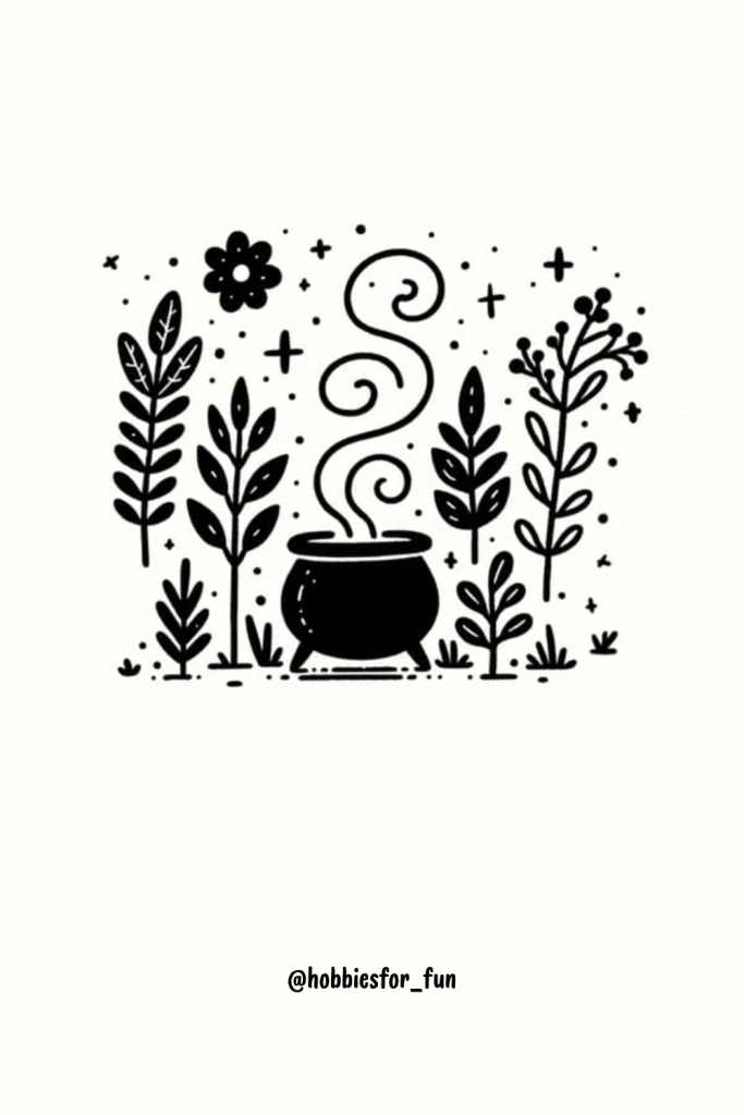 halloween easy drawings, Witch Garden