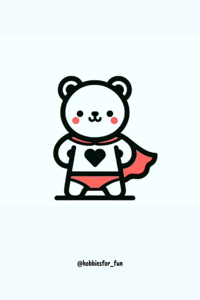 Cool Bear as Superhero Drawing