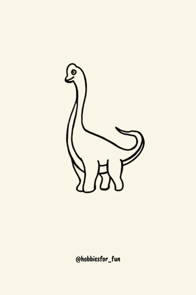 Easy Cute Brontosaurus Drawing