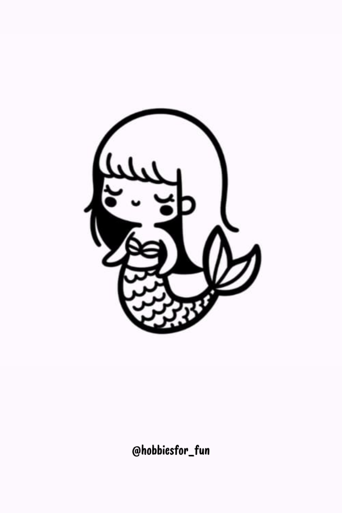 Aesthetic easy doodles, Mermaid