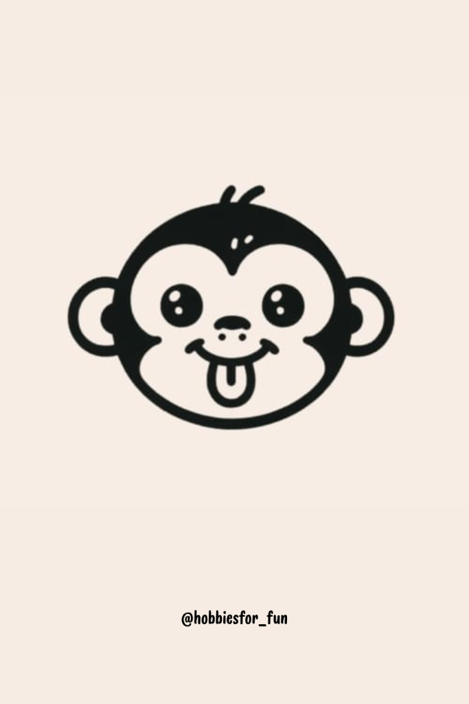 Funny Monkey Drawing, Monkey Making Funny Face