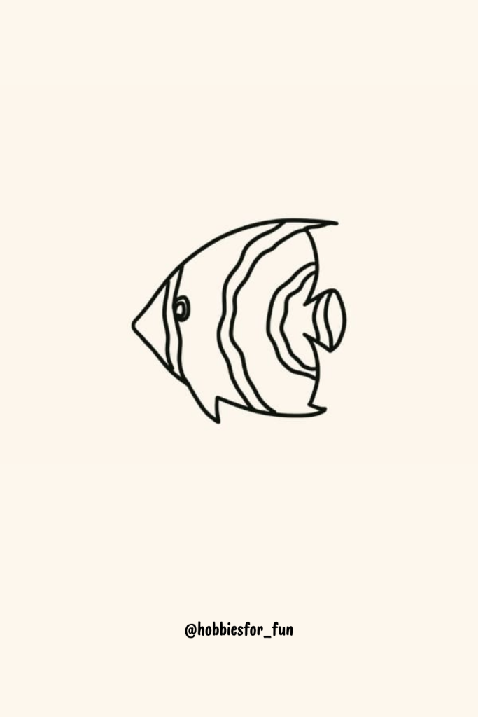 Simple Angelfish Drawing
