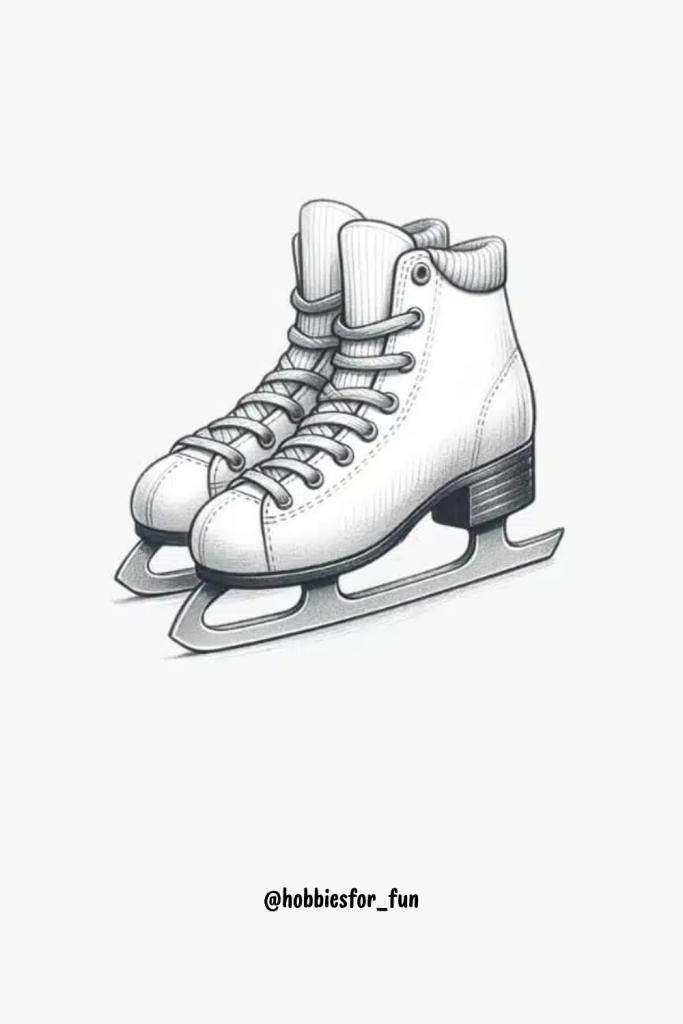 Unique Pencil Sketch, Ice Skates