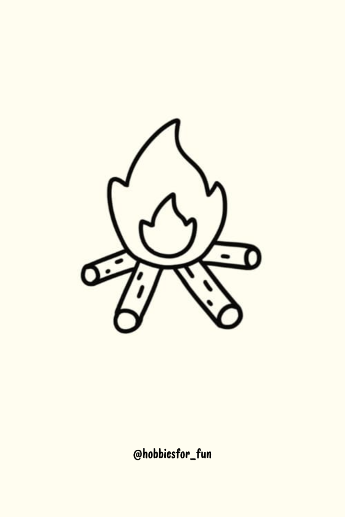 Cute doodles to draw easy, Campfire