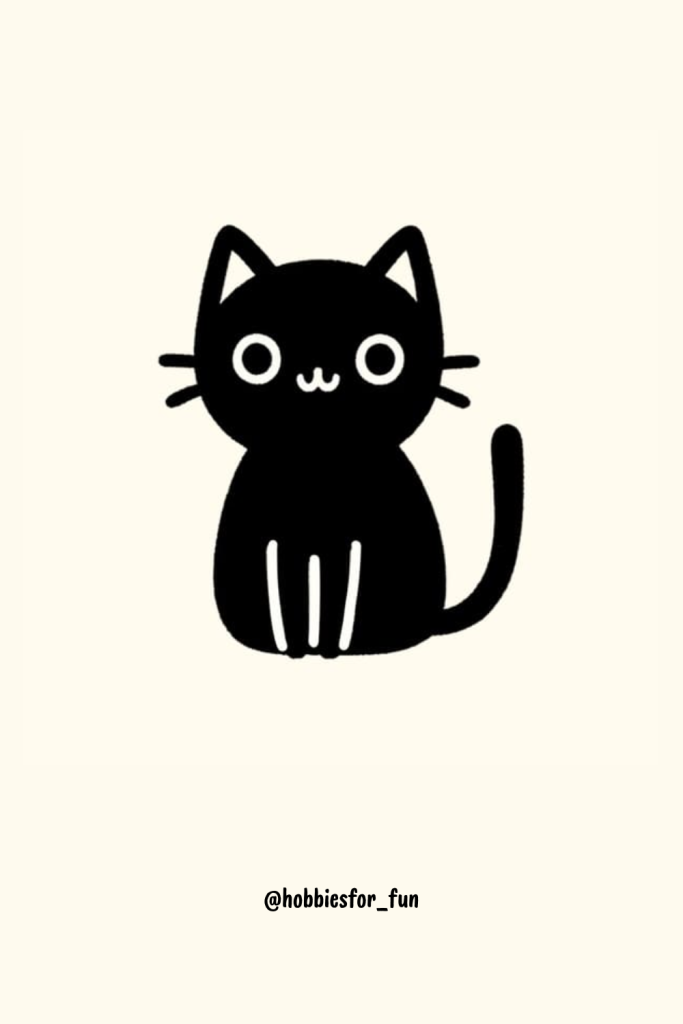 easy halloween drawing, Black Cat