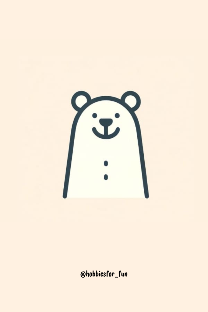 Simple bear drawing, Smiley Bear