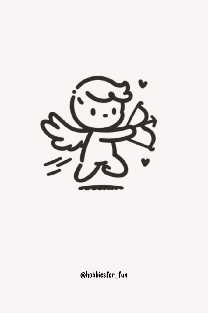 Doodle drawing ideas, Cupid