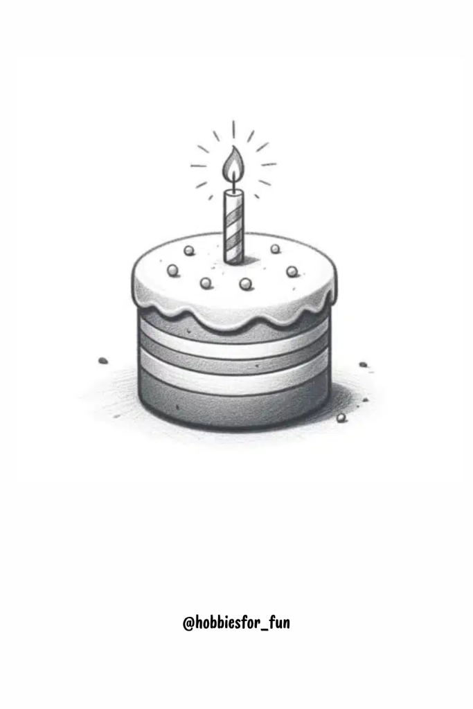 Easy Beautiful Pencil Drawings, Birthday Cake