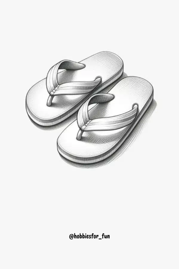 Pencil Shading Drawing Ideas, Flip-flops