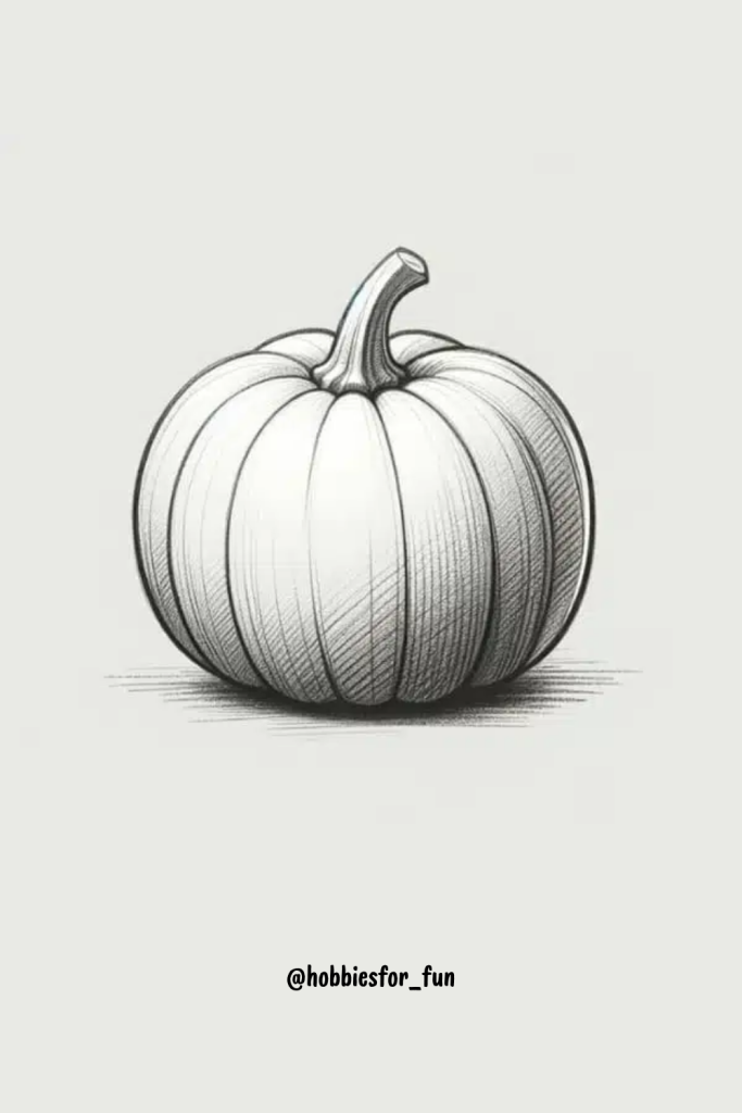 Easy Pencil Sketch, Pumpkin