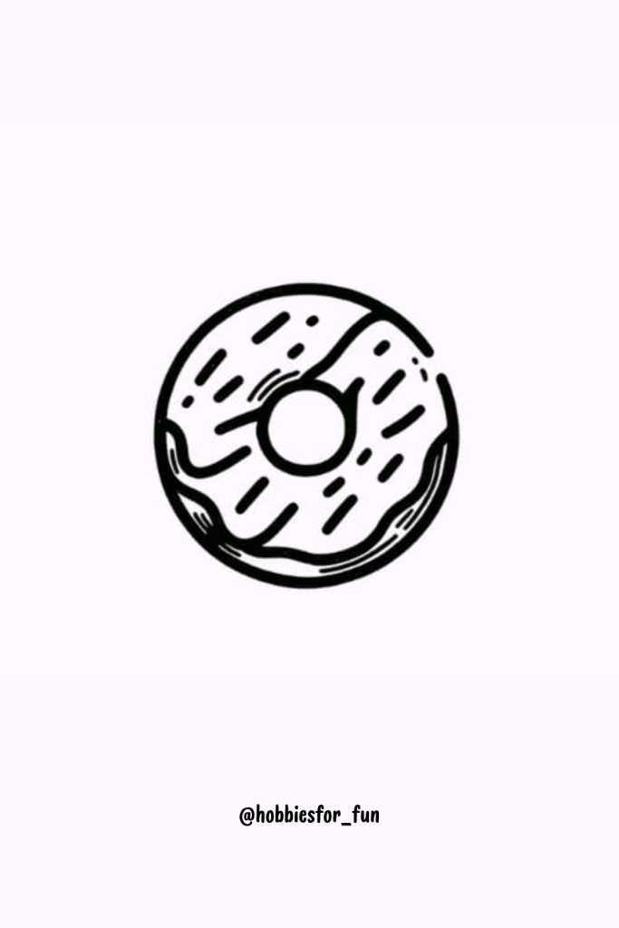 Easy cute donut doodle to draw