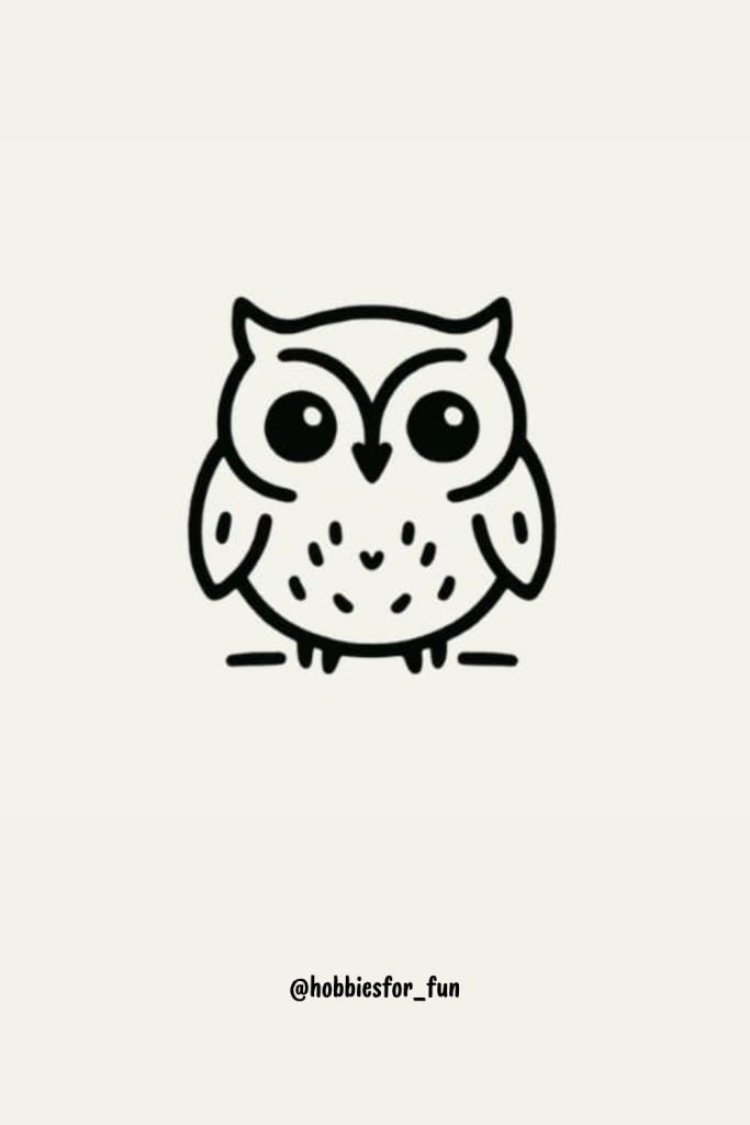 Easy cute owl doodle to draw